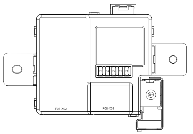 Схема блока в багажнике