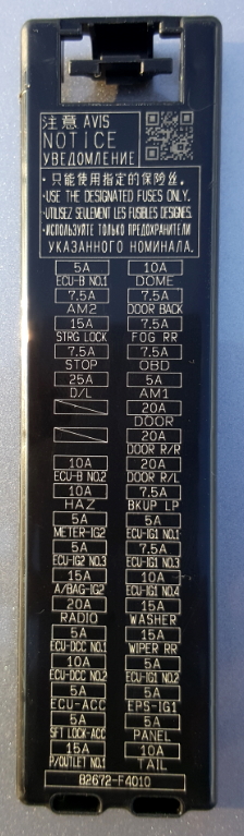 Схема с крышки блока