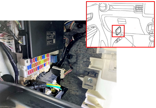 Расположение блока в салоне
