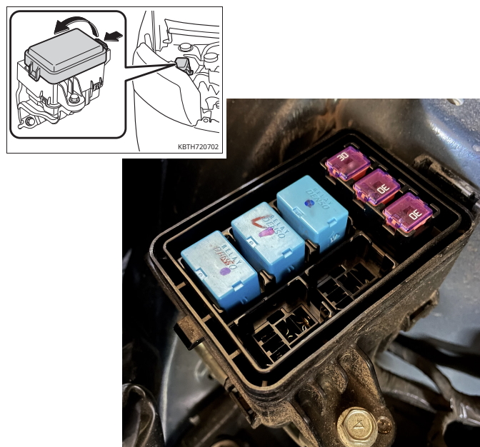 Блок реле под капотом