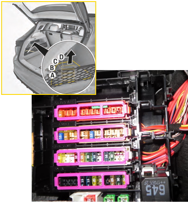 Блок в багажнике