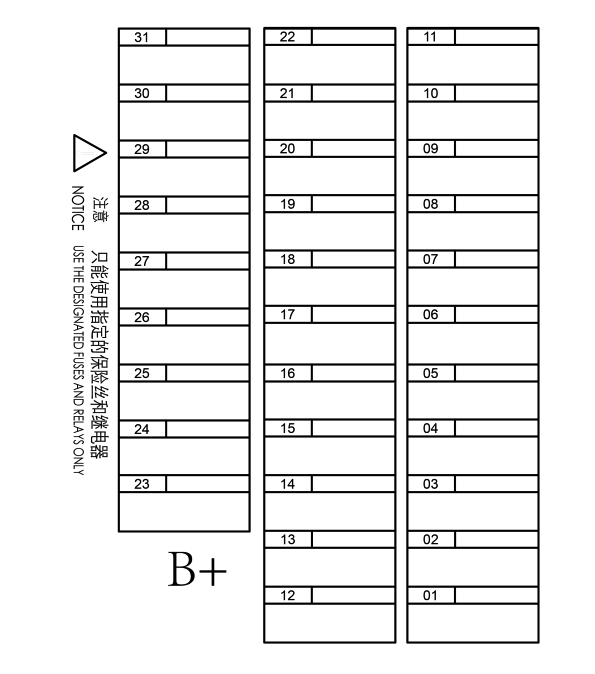 Схема салонного блока предохранителей BYD HAN