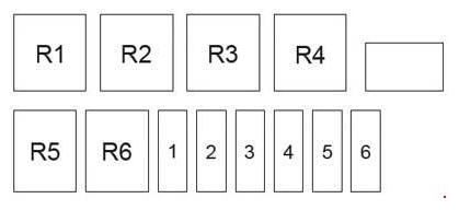 Схема блока предохранителей под капотом для 1.3 и 1.6 Lifan Breez