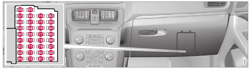 Схема блока под бардачком