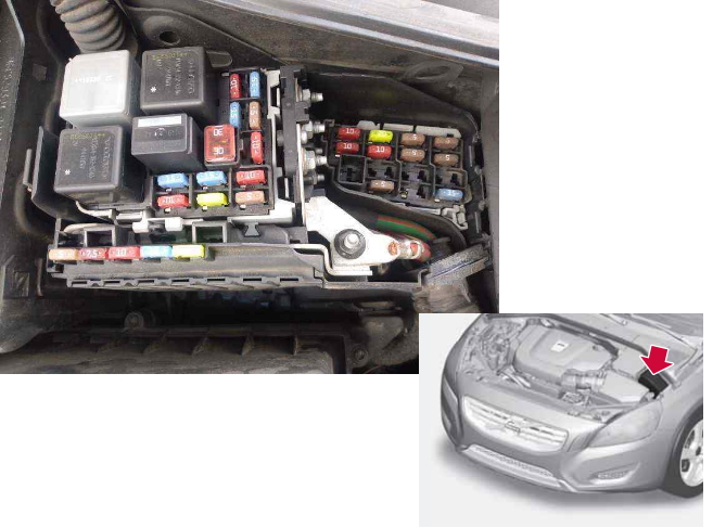 Расположение блока под капотом