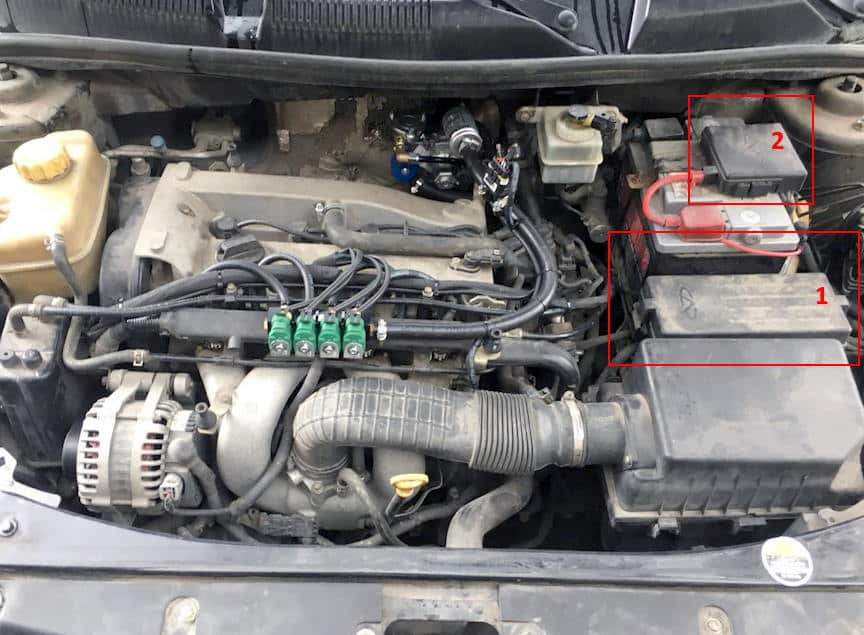 Расположение блоков под капотом Чери м11