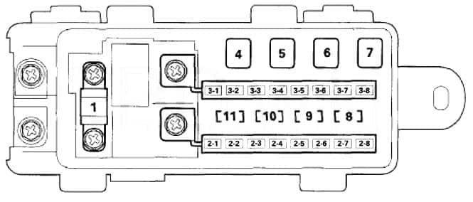 Схема блока под капотом 2 Хонда Одиссей 5