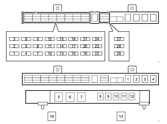 Схема блока в салоне Исузу эльф
