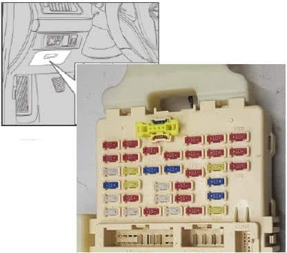 Расположение блока в салоне JAC S5