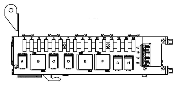 Схема блока в багажнике