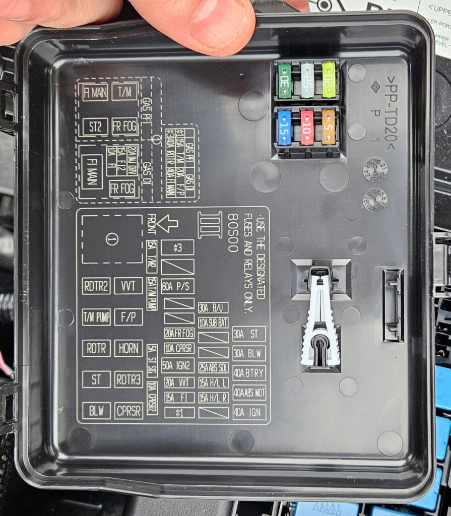 Схема с крышки блока