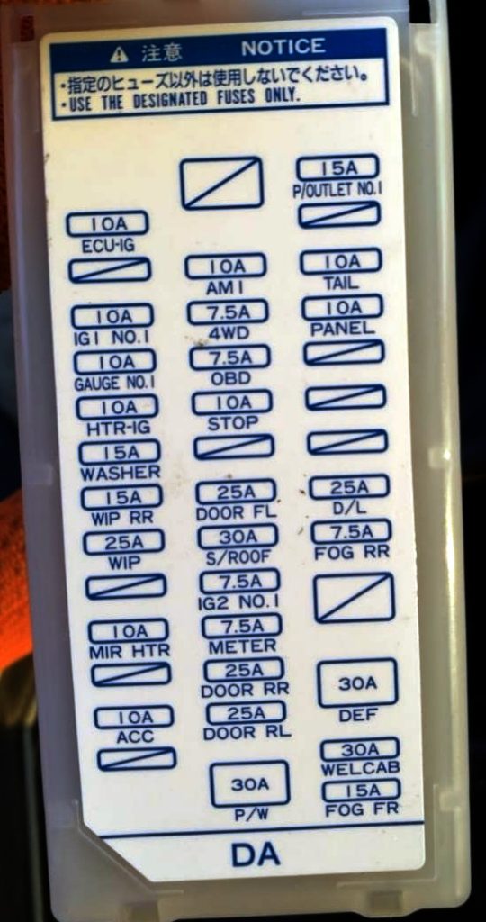 Схема с крышки блока