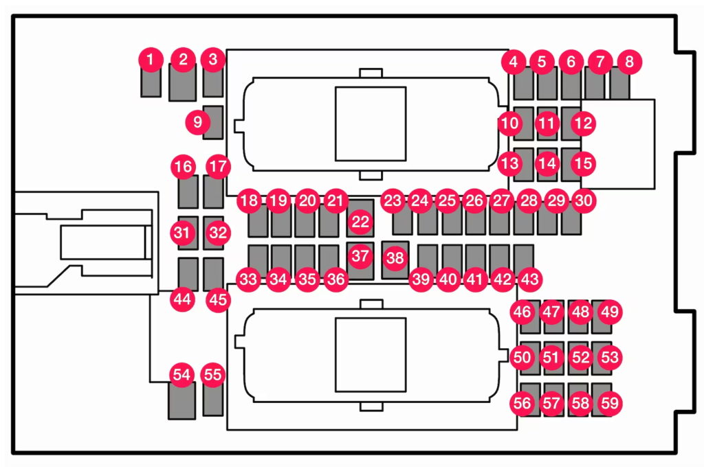 Схема предохранителей блока в салоне Volvo S60