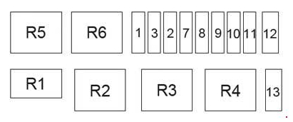 Схема блока предохранителей под капотом для 1.6 TRITEC Lifan Breez