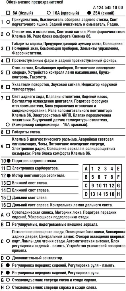 Пример схемы с обозначением