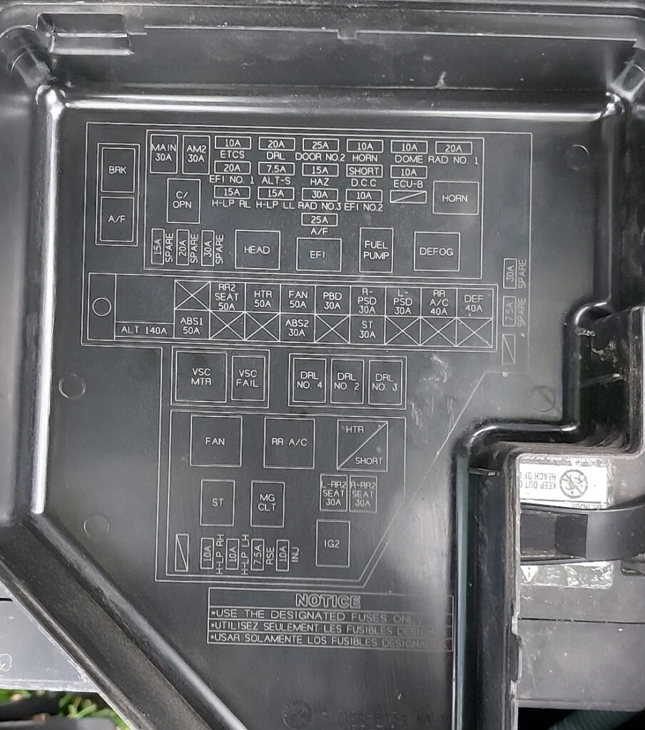 Схема с крышки блока