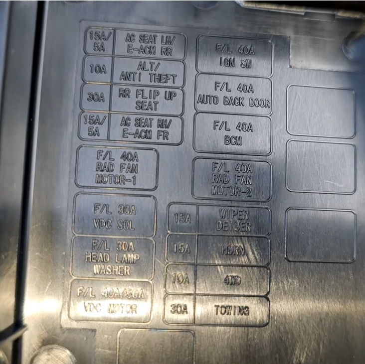 Схема с крышки блока