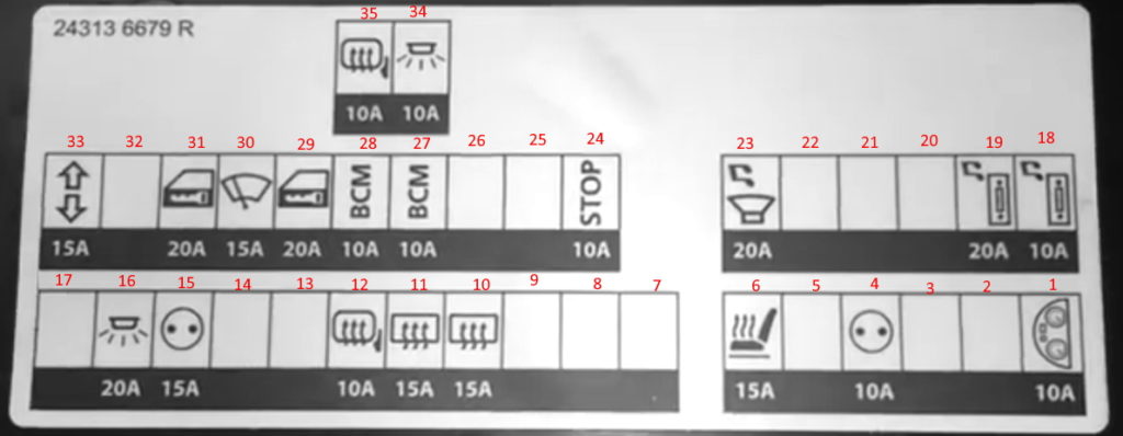 Схема блока в салоне