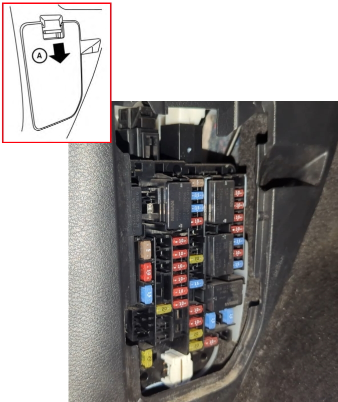 Расположение блока в салоне