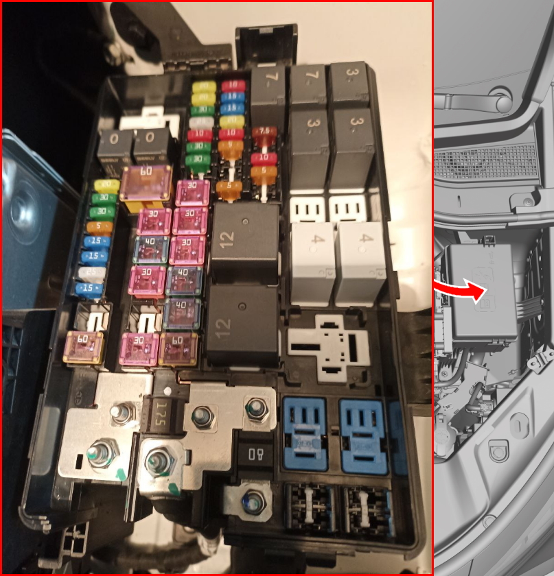 Расположение блока под капотом