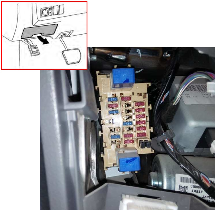 Расположение блока в салоне Nissan NV200