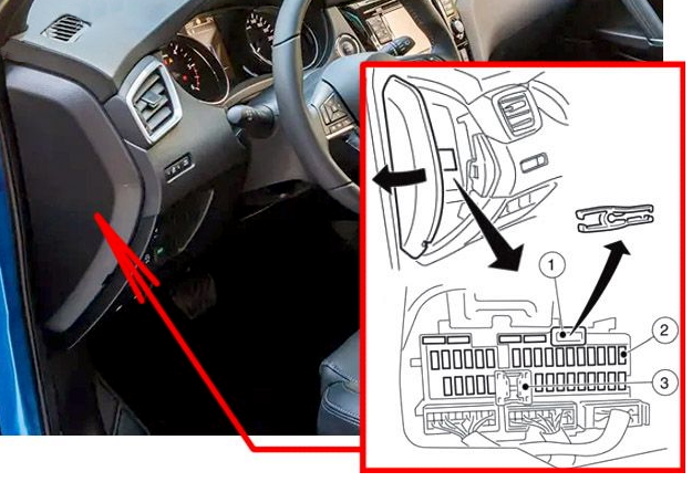 Блок в салоне с лева