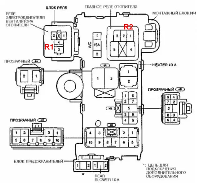 Схема блока реле
