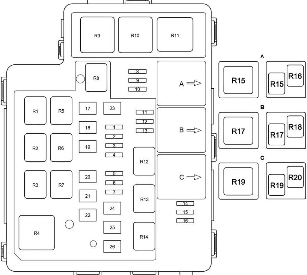 Схема блока реле
