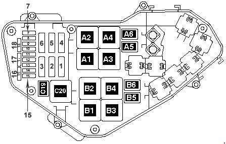 схема блока под капотам туарега