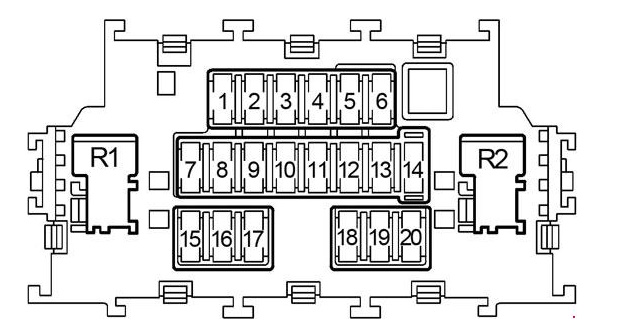 схема блока предохранителей в салоне Nissan NV200