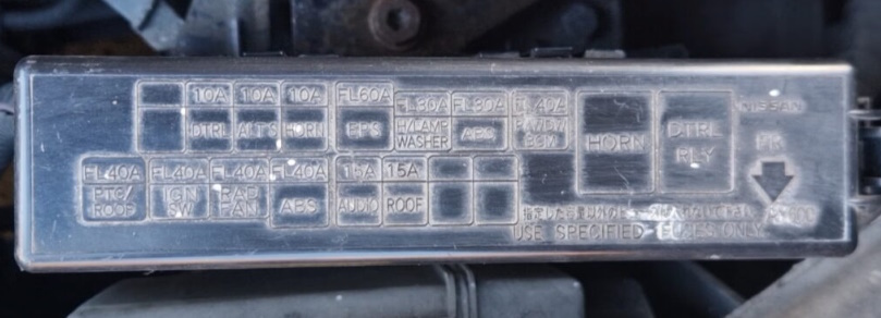 схема предохранителей с крышки блока Nissan NV200