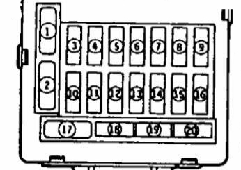 Схема блока предохранителей в салоне Галант 8
