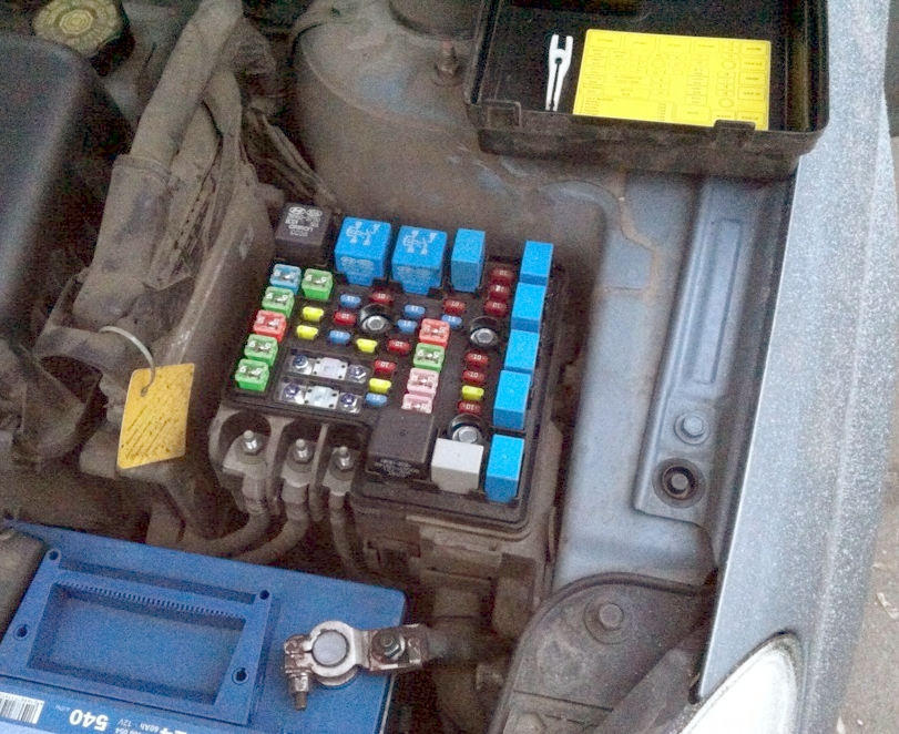 Расположение блока под капотом