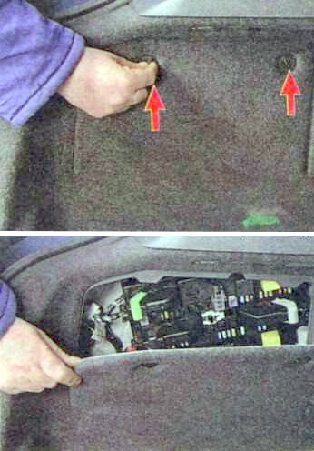 Доступ к блоку в багажнике