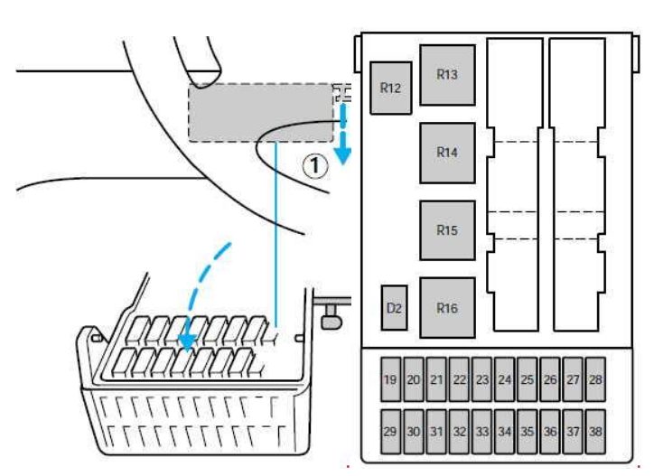 Схема блока в салоне
