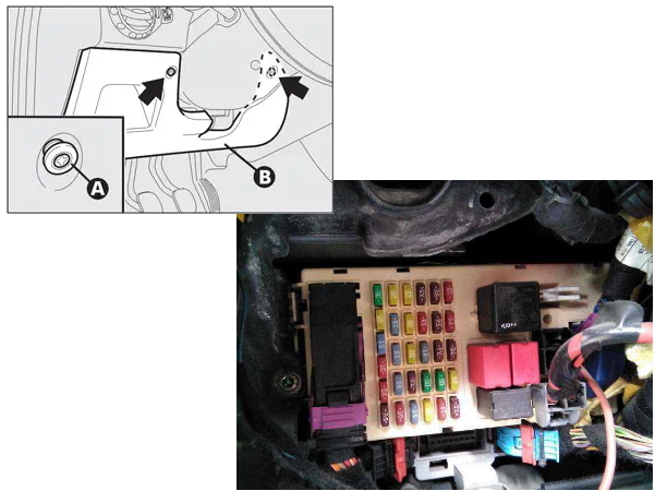 Расположение блока предохранителей в салоне Alfa Romeo 147