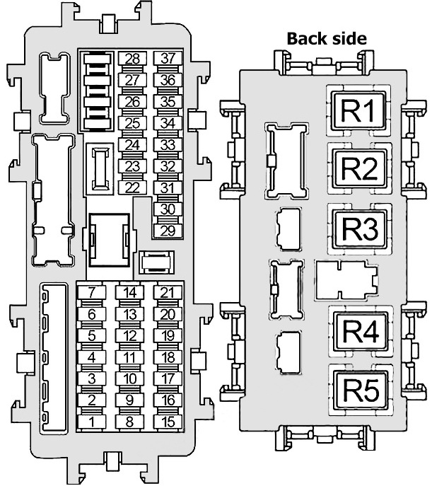 Диаграмма предохранителей салон Infiniti Q60