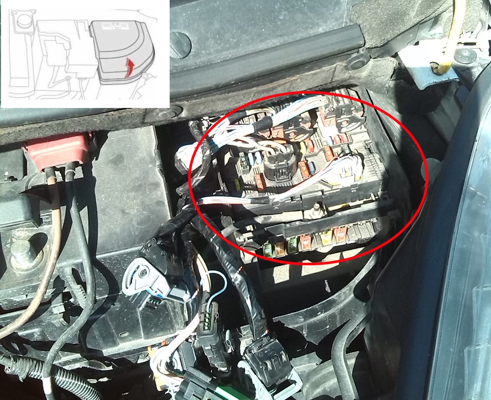 Блок под капотом С4 расположение