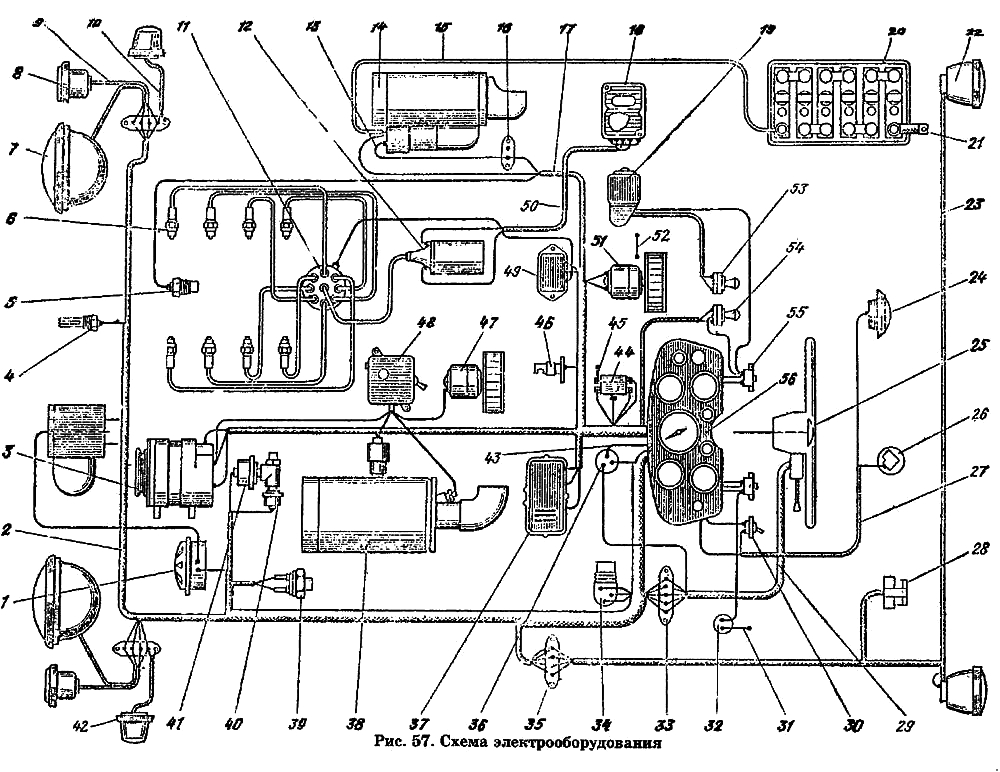 Электросхема Газ 53