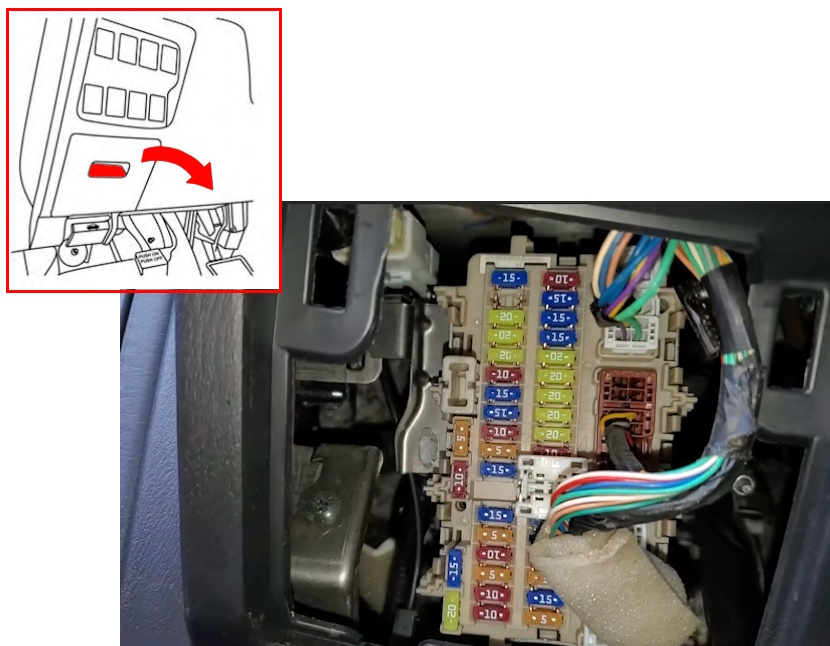 Расположение блока в салоне