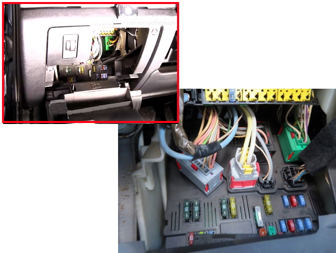 Расположение блока предохранителей