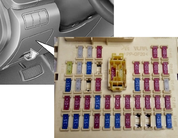 Расположение блока под капотом