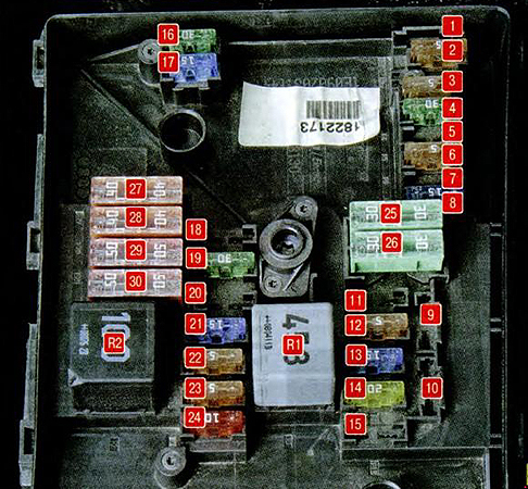 Схема блока под капотом skoda octavia a5