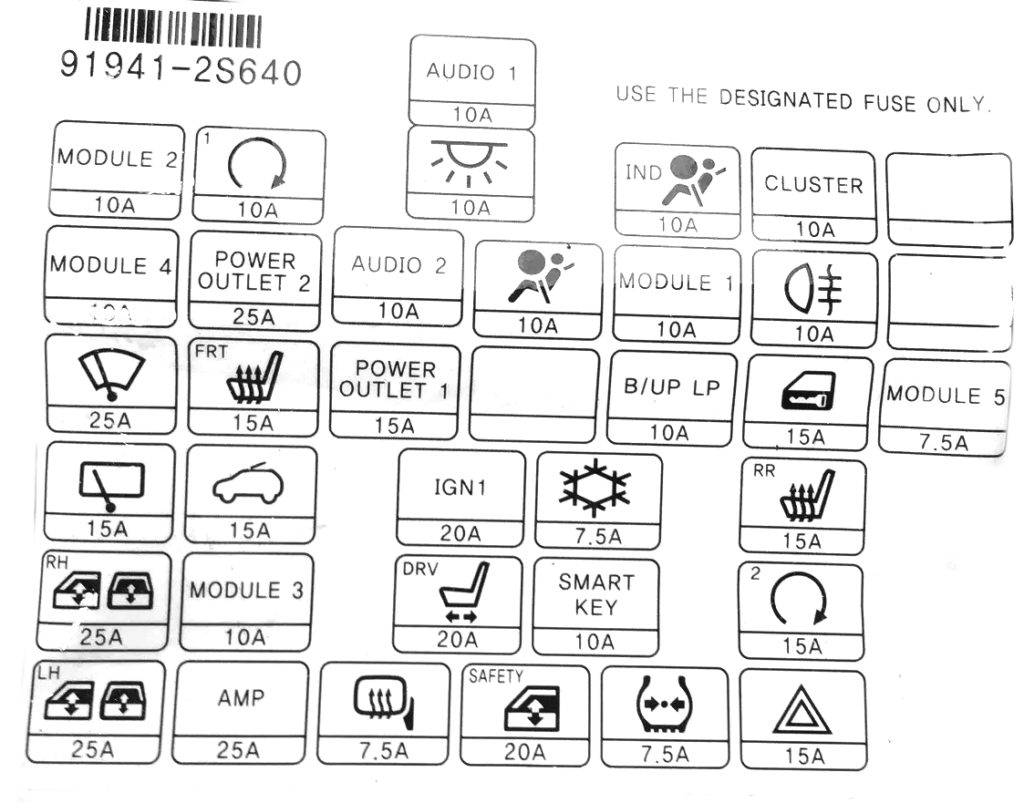 Схема блока в салоне