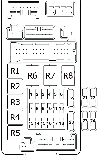 Схема блока в салоне аутлендер 1