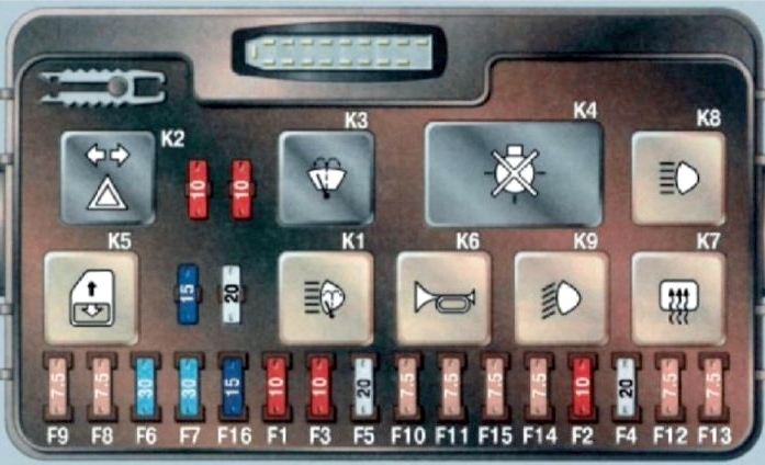 Схема монтажного блока вариант 2 ВАЗ 2113 2114 2115