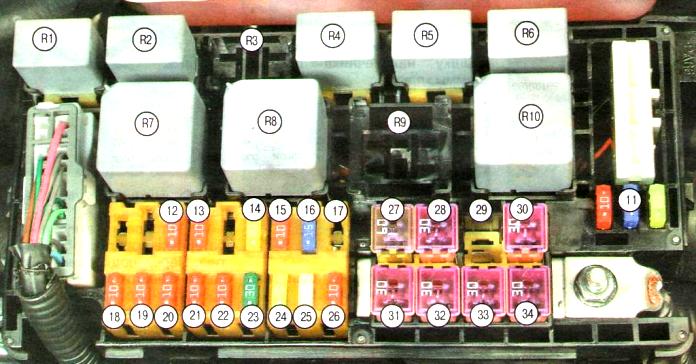 шевроле авео т200 схема предохранителей