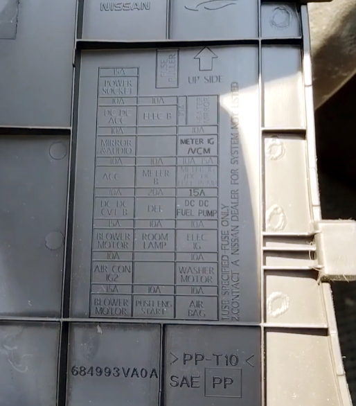 схема с крышки блока