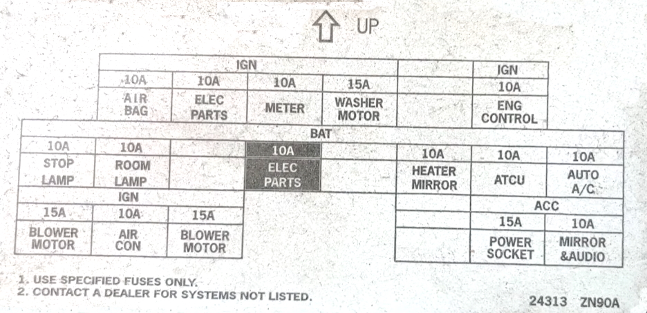Схема с крышки блока