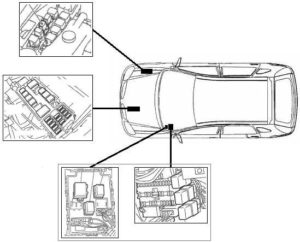 расположение всех блоков предохранителей и реле